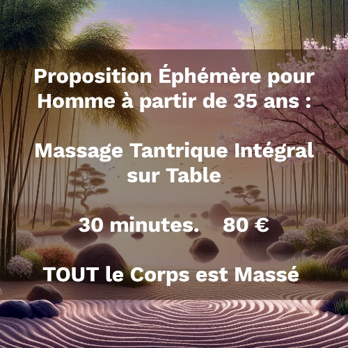 Massage Tantrique Intégral sur Table Seulement 30 minutes 80 € Doubs
